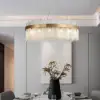Modern Round 6-Light Tiered Clear Glass Chandelier