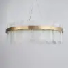 Modern Round 6-Light Tiered Clear Glass Chandelier