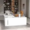 Modern 1803 mm L-Shaped White Executive Desk with Left Hand Return
