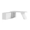 Modern 1803 mm L-Shaped White Executive Desk with Left Hand Return