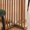 1800mm Modern Rectangular Glossy Stone Dining Table Gold Stainless Steel Pedestal