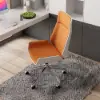 Modern Orange Faux Leather Swivel Executive Office Chair with Adjustable Height