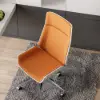 Modern Orange Faux Leather Swivel Executive Office Chair with Adjustable Height