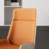 Modern Orange Faux Leather Swivel Executive Office Chair with Adjustable Height