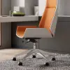 Modern Orange Faux Leather Swivel Executive Office Chair with Adjustable Height