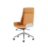 Modern Orange Faux Leather Swivel Executive Office Chair with Adjustable Height