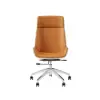 Modern Orange Faux Leather Swivel Executive Office Chair with Adjustable Height