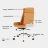 Modern Orange Faux Leather Swivel Executive Office Chair with Adjustable Height