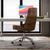 Modern Black Faux Leather Swivel Executive Office Chair with Adjustable Height