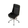 Modern Black Faux Leather Swivel Executive Office Chair with Adjustable Height