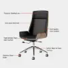 Modern Black Faux Leather Swivel Executive Office Chair with Adjustable Height