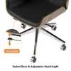 Modern Black Faux Leather Swivel Executive Office Chair with Adjustable Height
