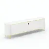 Modern 220 cm Sintered Stone Oval TV Stand with 4 Drawers and Shelf