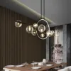 Modern Linear 10-Light Black Island Pendant Light for Kitchen & Dining Room