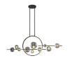 Modern Linear 10-Light Black Island Pendant Light for Kitchen & Dining Room