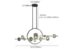Modern Linear 10-Light Black Island Pendant Light for Kitchen & Dining Room