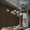 Modern Linear 10-Light Black Island Pendant Light for Kitchen & Dining Room