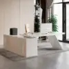 Modern 1803 mm L-Shaped White Executive Desk with Right Hand Return