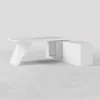 Modern 1803 mm L-Shaped White Executive Desk with Right Hand Return