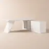 Modern 1803 mm L-Shaped White Executive Desk with Right Hand Return
