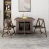 Ultic 5-Piece Modern 1502mm Rectangle Dining Table Set Ash Wood Foldable Walnut