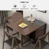 Ultic 5-Piece Modern 1502mm Rectangle Dining Table Set Ash Wood Foldable Walnut