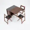 Ultic 5-Piece Modern 1502mm Rectangle Dining Table Set Ash Wood Foldable Walnut