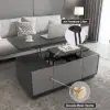 Modern Grey Multifunctional Rectanglular Lift-top Coffee Table with Storage