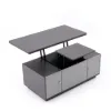 Modern Grey Multifunctional Rectanglular Lift-top Coffee Table with Storage