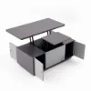 Modern Grey Multifunctional Rectanglular Lift-top Coffee Table with Storage