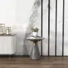 Sculra Modern 56 cm Grey & Gold Pedestal End Table with Sintered Stone Top