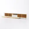 200 - 280 cm Extendable TV Stand with LED Light, Tempered Glass Door Cabinets & Drawer