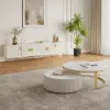 Modern Off White TV Stand for 2159mm TVs with 4 Drawers & Doors MDF