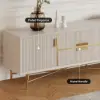 Modern Off White TV Stand for 2159mm TVs with 4 Drawers & Doors MDF