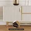 Modern Off White TV Stand for 2159mm TVs with 4 Drawers & Doors MDF