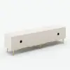 Modern Off White TV Stand for 2159mm TVs with 4 Drawers & Doors MDF
