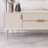 2200mm Rectangle Off White TV Stand Media Console for with 4 Drawers & Doors