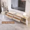 2200mm Rectangle Off White TV Stand Media Console for with 4 Drawers & Doors