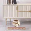 2200mm Rectangle Off White TV Stand Media Console for with 4 Drawers & Doors