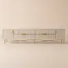 2200mm Rectangle Off White TV Stand Media Console for with 4 Drawers & Doors