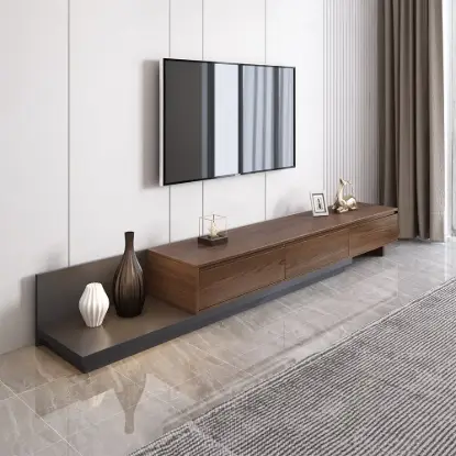 Picture of Fero Walnut Extendable TV Stand with 3 Drawers (200 - 360 cm)