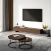 Fero Walnut Extendable TV Stand with 3 Drawers (200 - 360 cm)