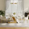 Silexa Modern 2007 mm Rectangular Glossy Sintered Stone Dining Table, Seats 6 – Gold