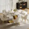 Silexa Modern 2007 mm Rectangular Glossy Sintered Stone Dining Table, Seats 6 – Gold