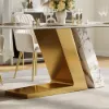 Silexa Modern 2007 mm Rectangular Glossy Sintered Stone Dining Table, Seats 6 – Gold