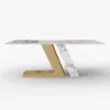 Silexa Modern 2007 mm Rectangular Glossy Sintered Stone Dining Table, Seats 6 – Gold