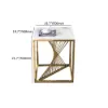 500mm Square Side Table White Marble End Table with Gold Stainless Steel Base
