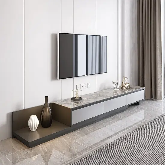 Fero Sintered Stone Extendable TV Stand with 3 Drawers (200 - 360 cm)