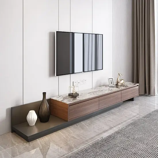 Fero Sintered Stone Extendable TV Stand with 3 Drawers(200 - 360 cm)
