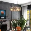 Crystack Modern 6-Light Tiered Crystal Chandelier with Adjustable Cables
